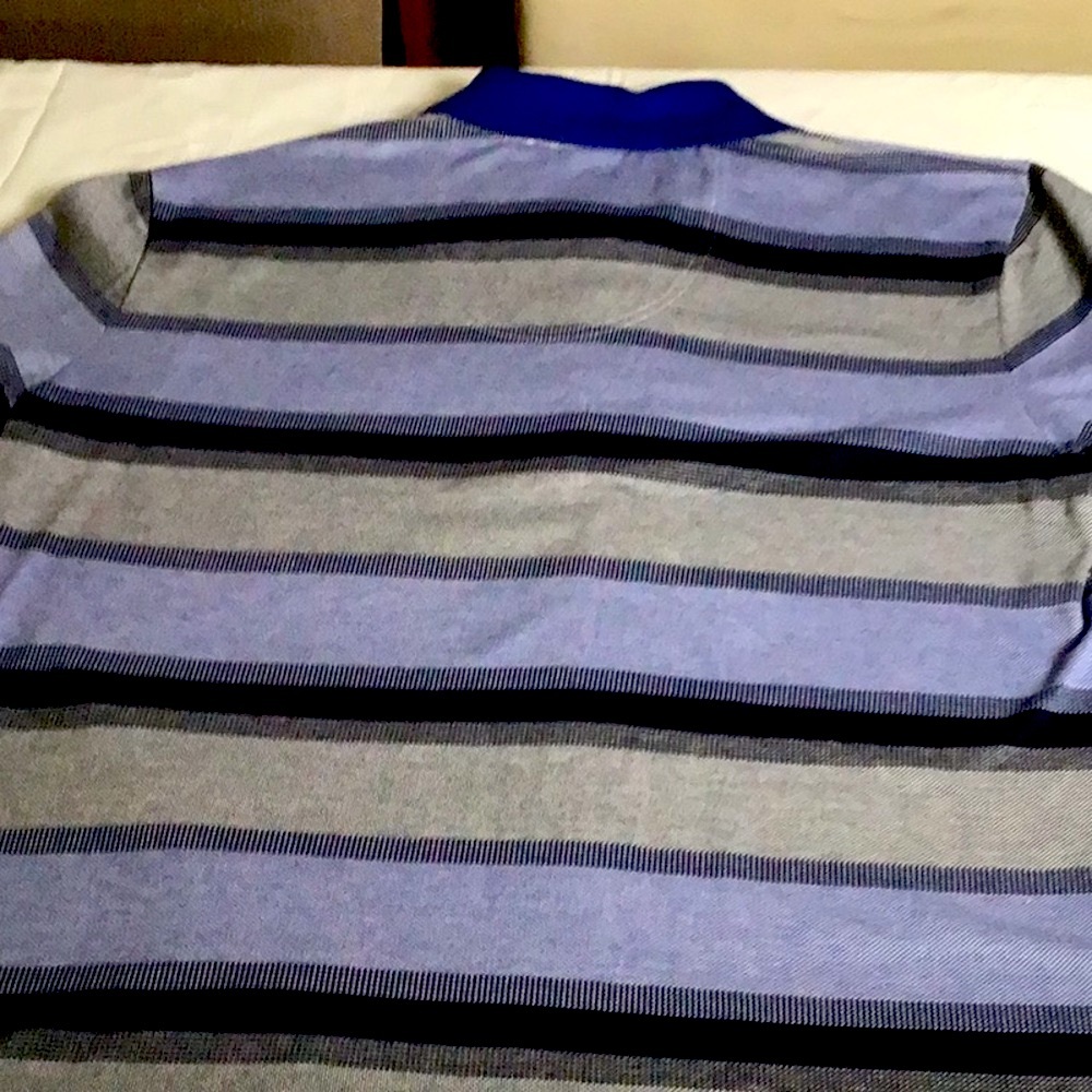 Boss HUGO polo Shirt with Blue and gray Stripes size XL - Picture 8 of 9